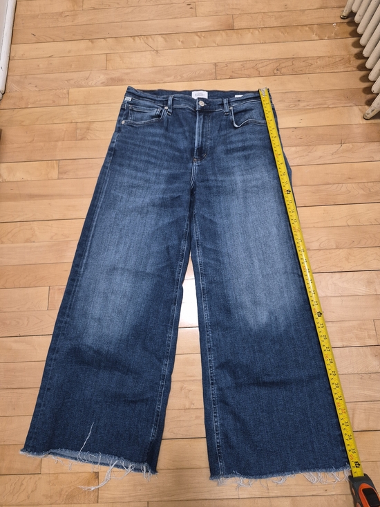 Citizens Of Humanity Denim - Citizens Of Humanity Wide Leg Ankle Jeans in Dark Blue Wash